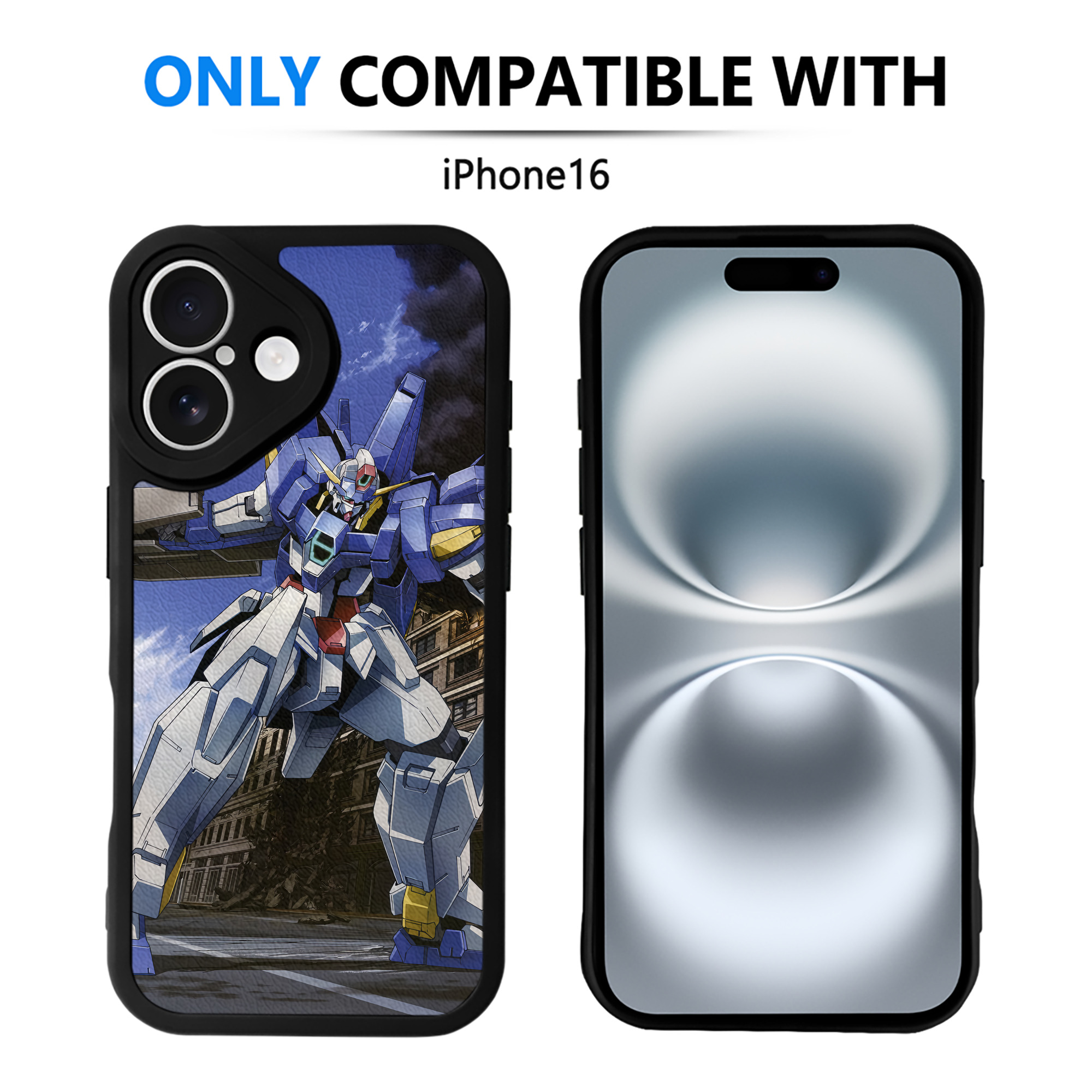（画像用） 機動戦士ガンダム Mobile Suit Gundam 【iPhone 16シリーズ対応】シリコンスマホケース（レザー調） 材質：シリコン